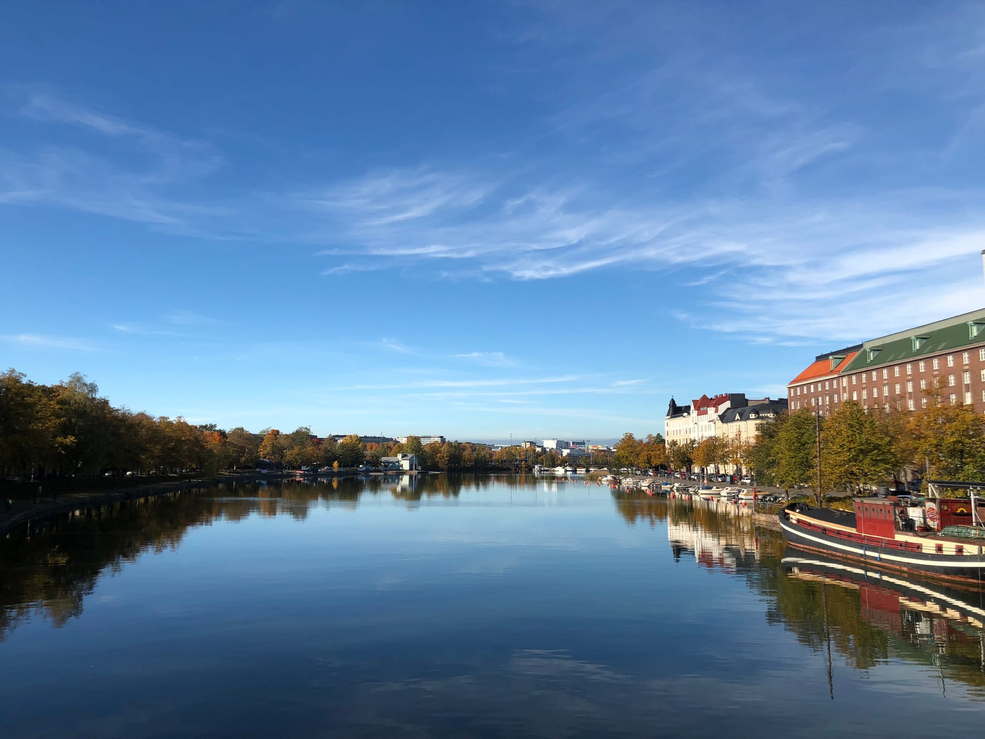 Scenic view of Helsinki, Finland waterfront and architecture
